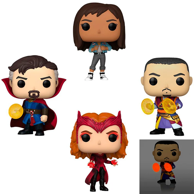 Pack 4 FUNKO POP Doctor Strange, America Chavez, Bruja Escarlata y Wong - Doctor Strange Edición Especial Brillante en la Oscuridad - Imagen 3