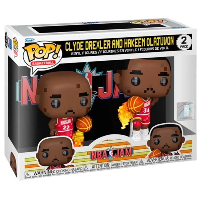 Pack 2 FUNKO POP Clyde Drexler y Harkeem Olajuwon - Rockets NBA - Imagen 2